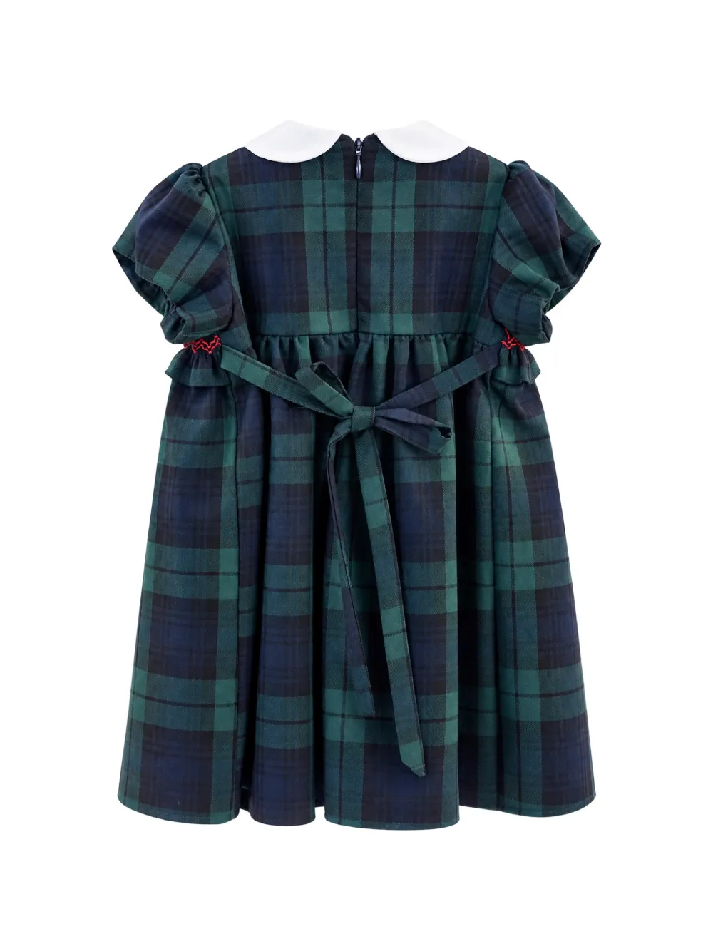 La Stupenderia smocked tartan dress Groen
