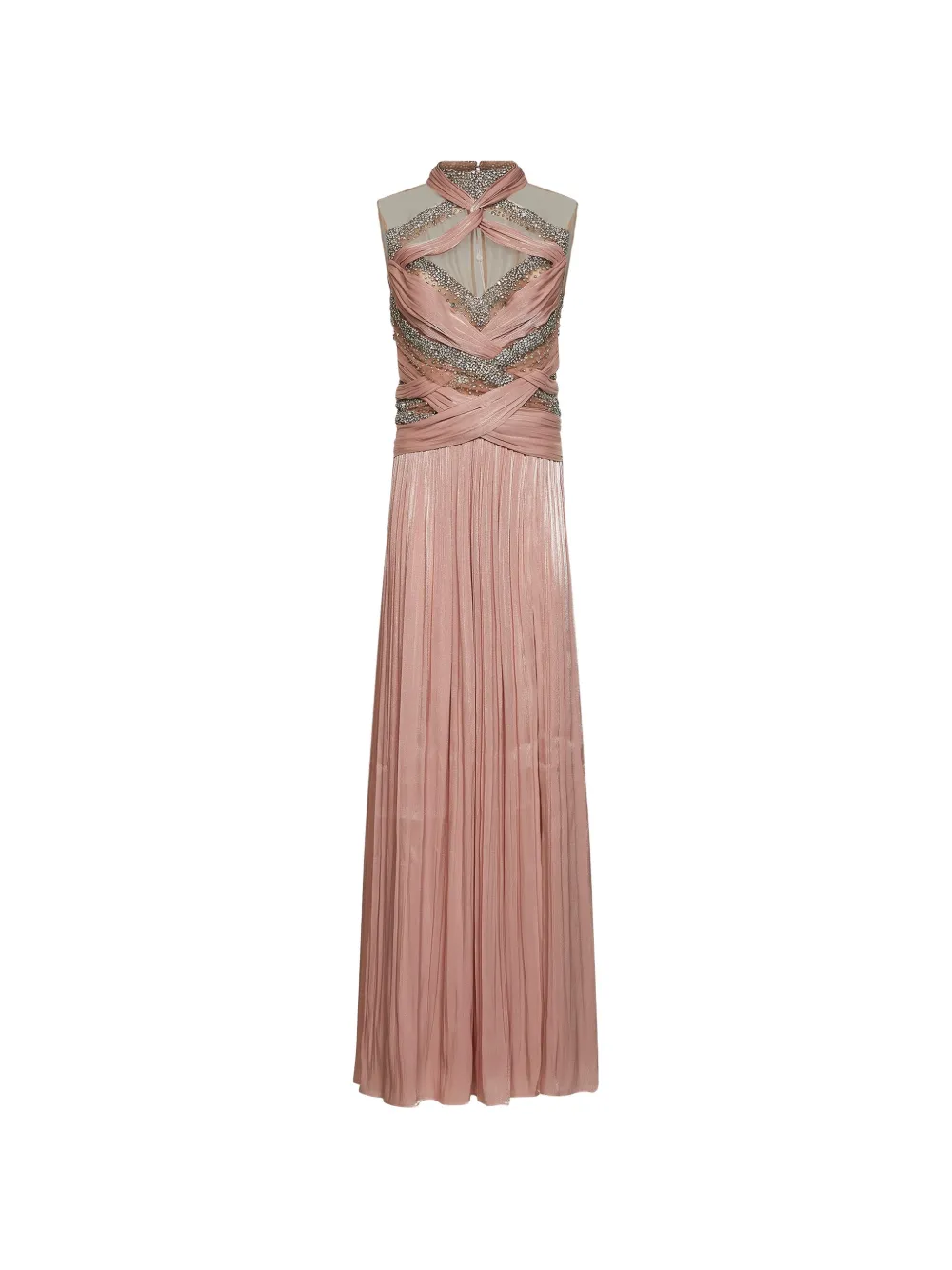 Costarellos Avalia crystal-embellished draped maxi dress - Rosa