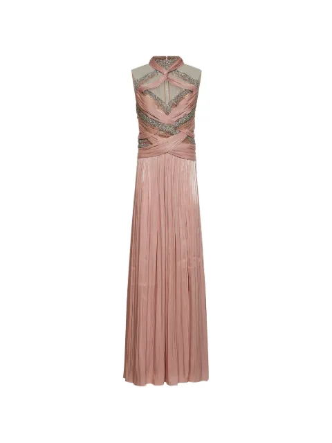 Costarellos Avalia crystal-embellished draped maxi dress