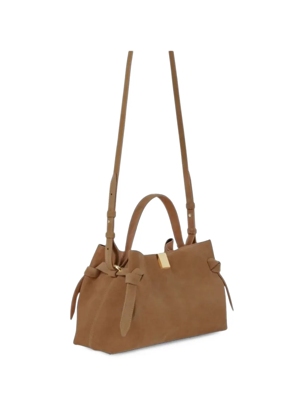Yuzefi Gyoza knot-detail leather tote bag Beige