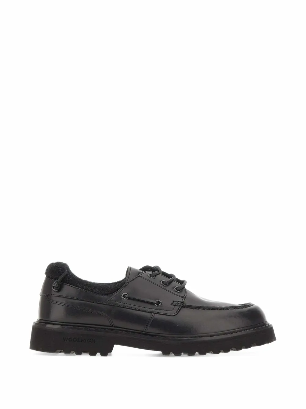 Woolrich lugged leather lace-up Derby shoes - Schwarz