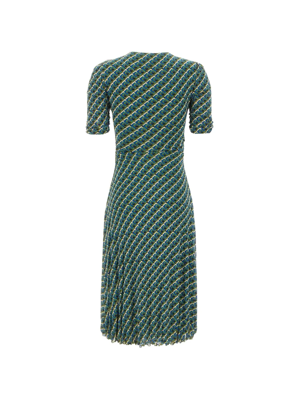 DVF Diane von Furstenberg Koren reversible geometric-print midi dress Blauw
