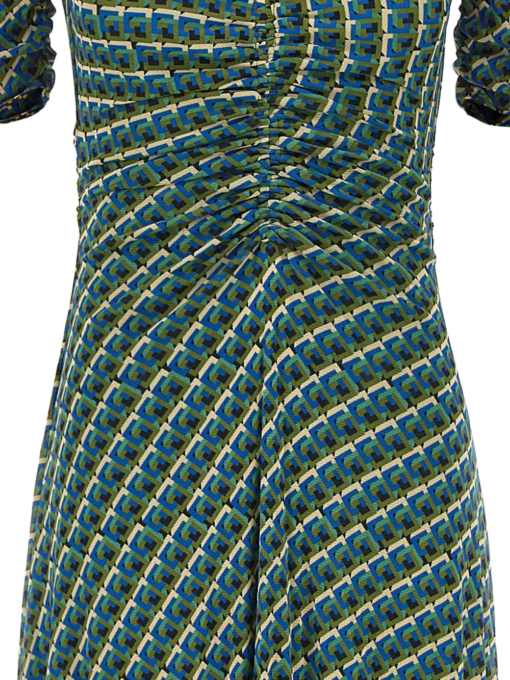 DVF Diane von Furstenberg Koren reversible geometric-print midi dress Blauw