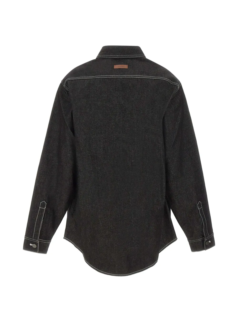 ENTIRE STUDIOS Denim shirt met contrasterend stiksel Zwart