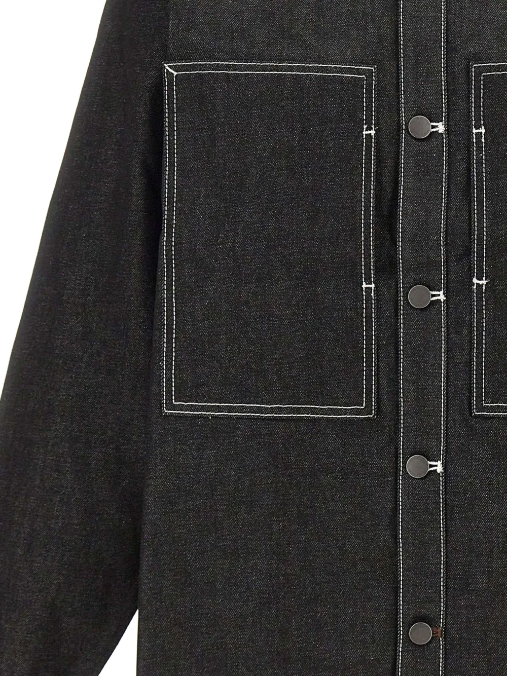 ENTIRE STUDIOS Denim shirt met contrasterend stiksel Zwart