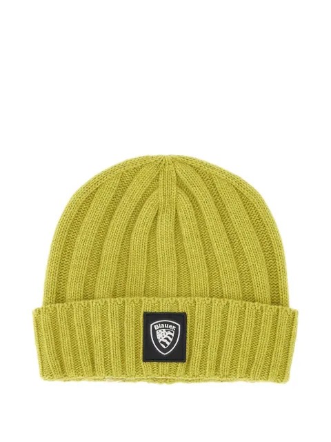 Blauer Gerippte Beanie