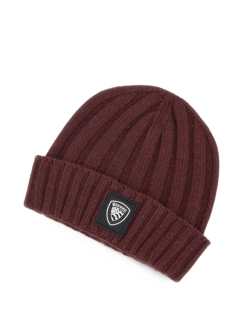 Blauer ribbed-knit beanie hat Rood
