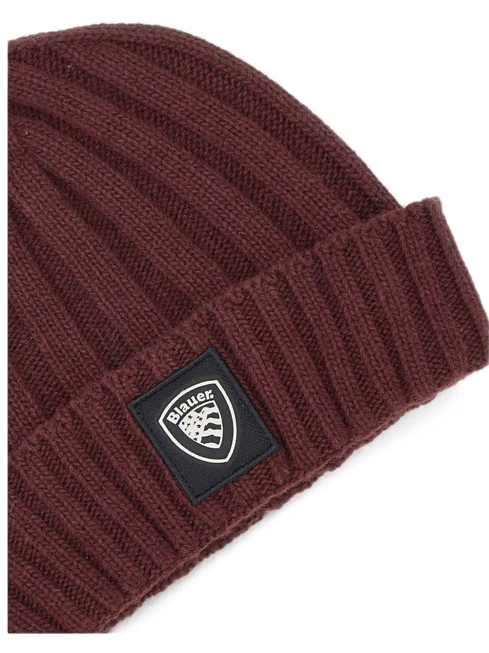 Blauer ribbed-knit beanie hat Rood