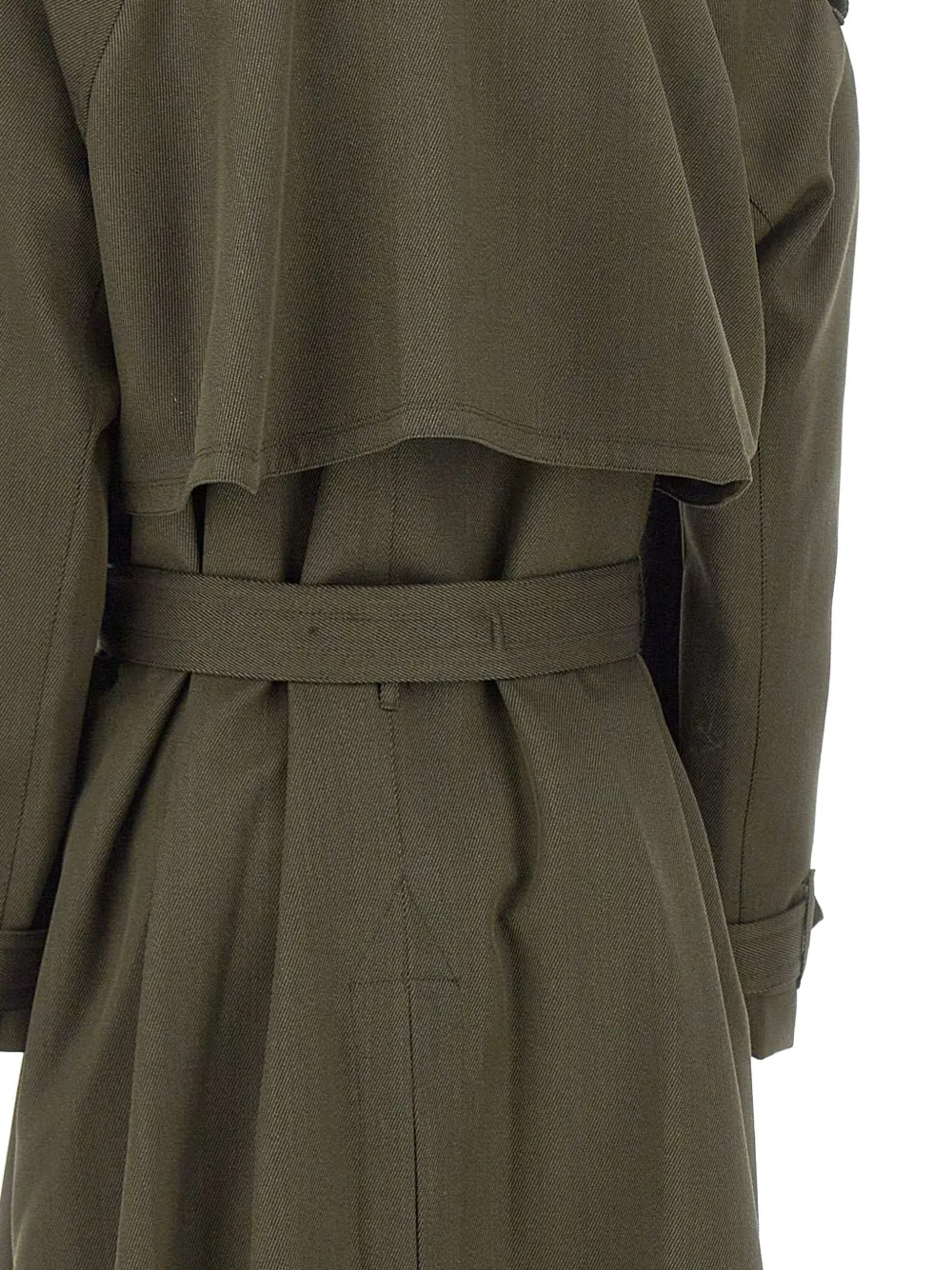 Victoria Beckham Esmee double-breasted virgin wool trench coat Groen
