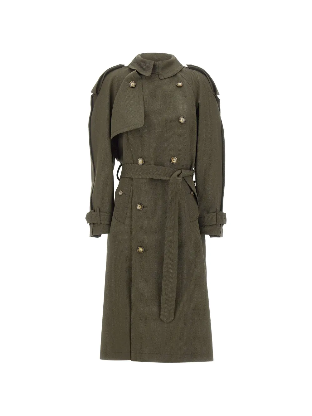 Victoria Beckham Esmee double-breasted virgin wool trench coat - Grün
