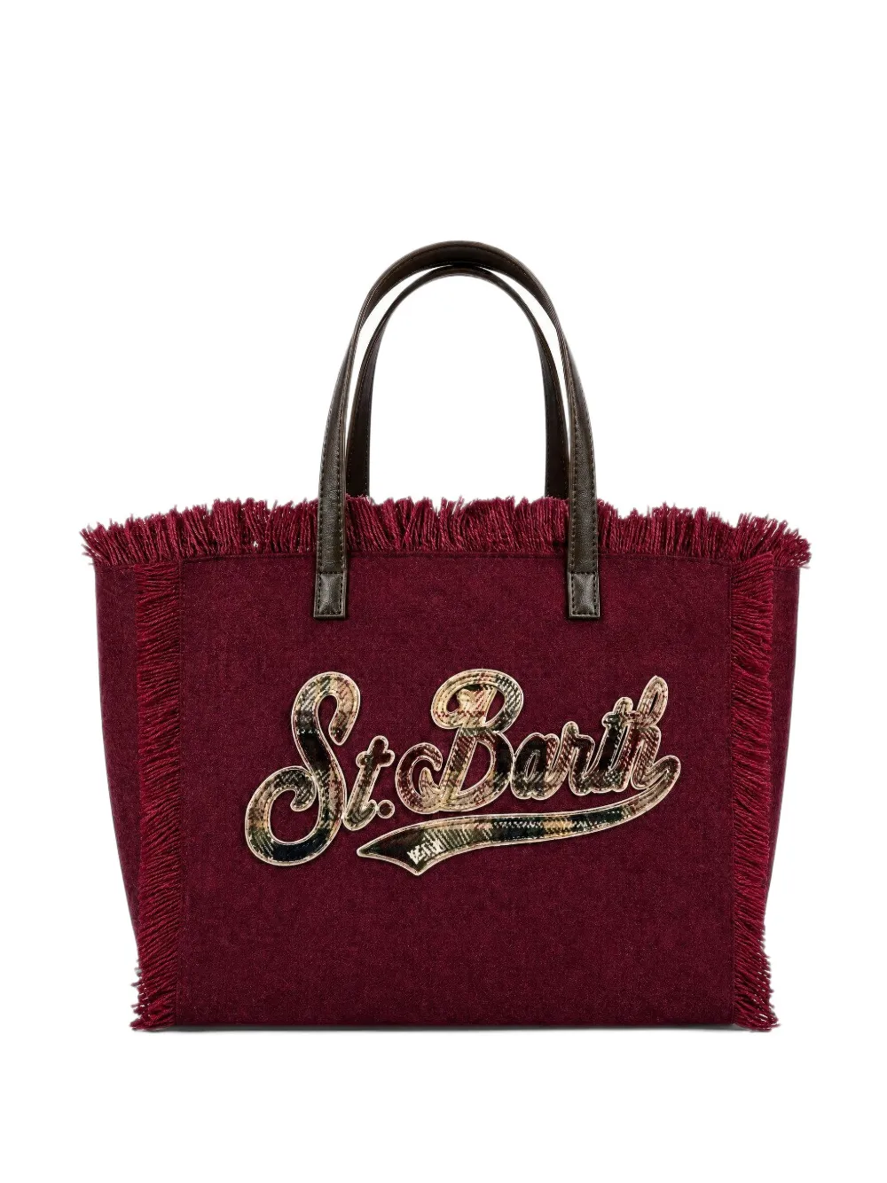 MC2 Saint Barth fringe-trimmed logo-patch tote bag Rood