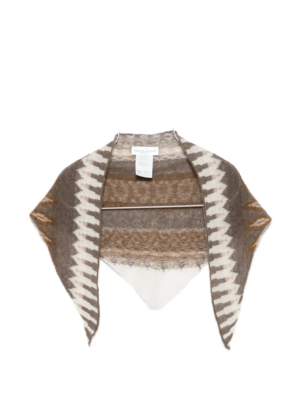 Roberto Collina jacquard-knit triangular scarf - Marrone