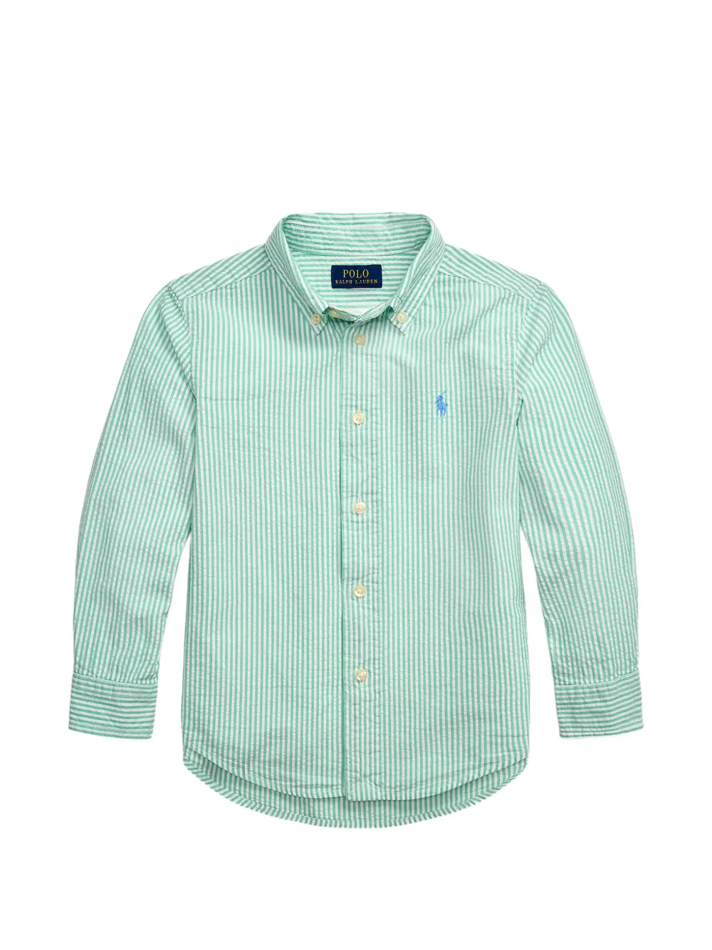 POLO RALPH LAUREN KIDS striped seersucker shirt - Grün