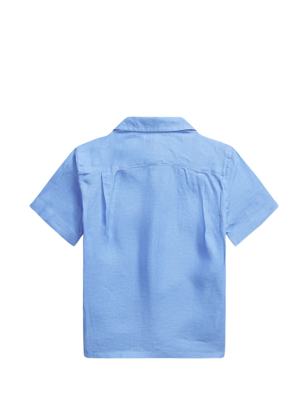 POLO RALPH LAUREN KIDS logo-embroidered camp-collar shirt Blauw