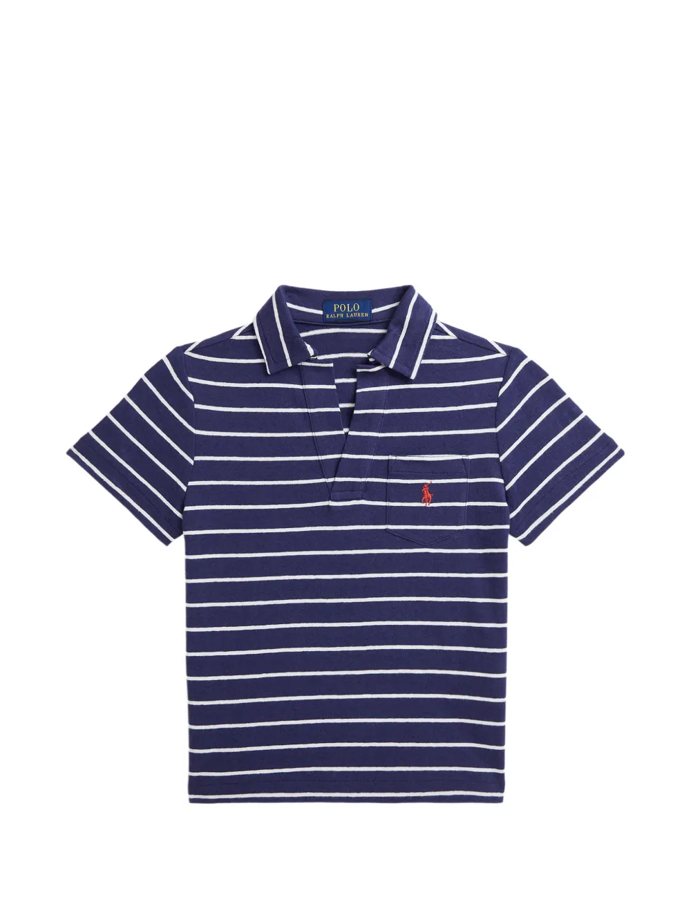 POLO RALPH LAUREN KIDS striped polo-collar T-shirt - Blu