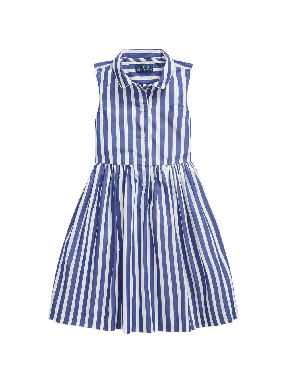 POLO RALPH LAUREN KIDS striped-pattern sleeveless dress - Blau