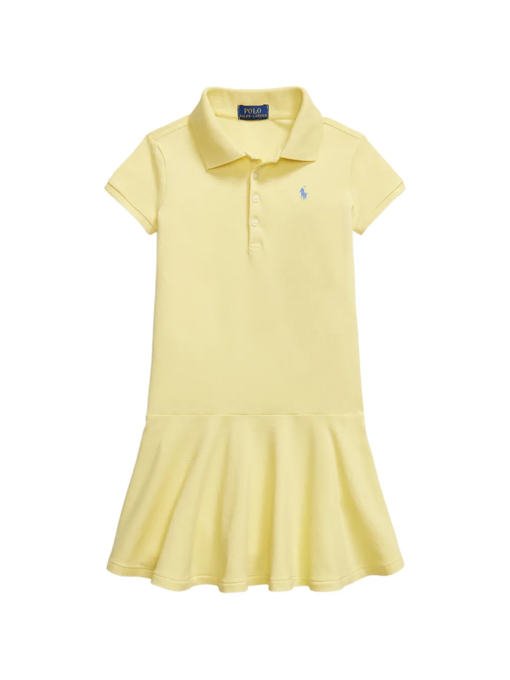POLO RALPH LAUREN KIDS Pony-embroidered polo-collar dress - Gelb