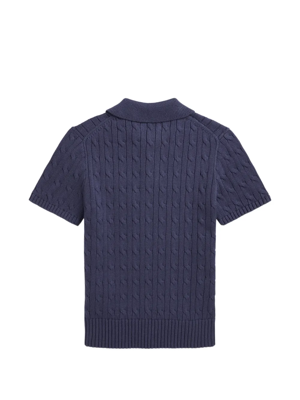 POLO RALPH LAUREN KIDS cable-knit polo shirt Blauw