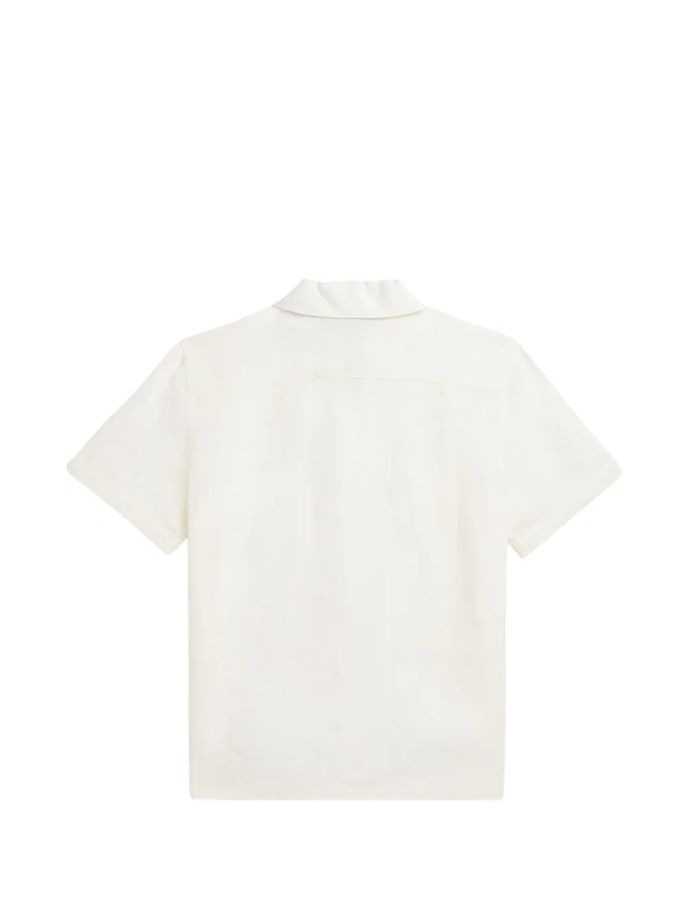 POLO RALPH LAUREN KIDS logo-embroidered linen shirt Beige