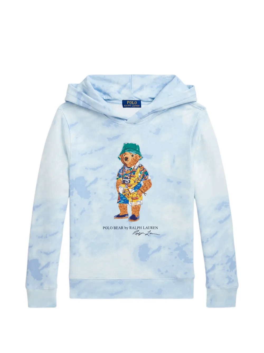 POLO RALPH LAUREN KIDS Polo Bear cloud-print terry hoodie - Blu