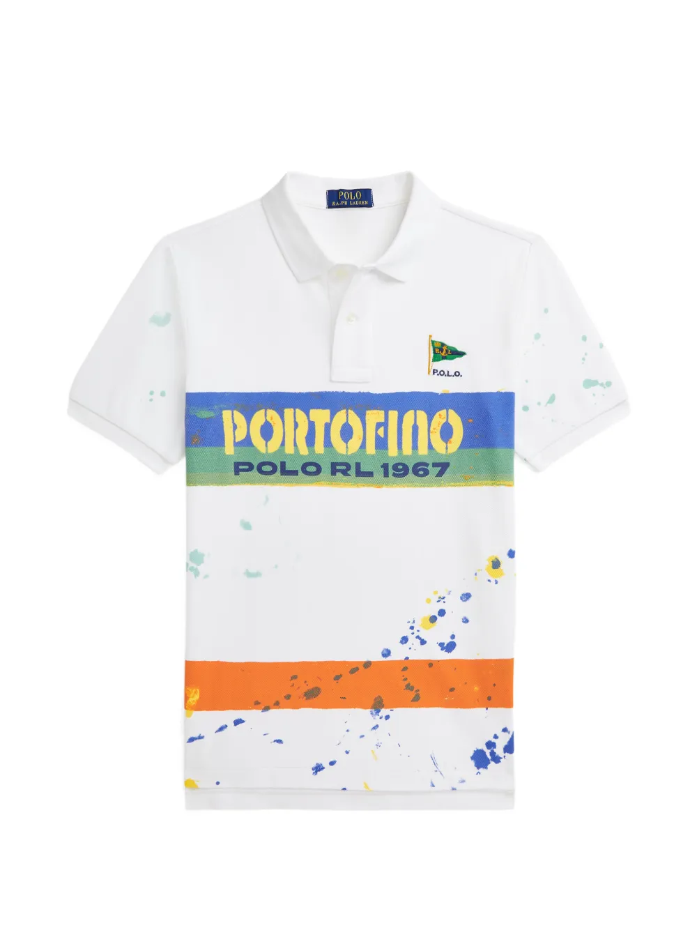 POLO RALPH LAUREN KIDS Portofino graphic-print polo shirt - Bianco