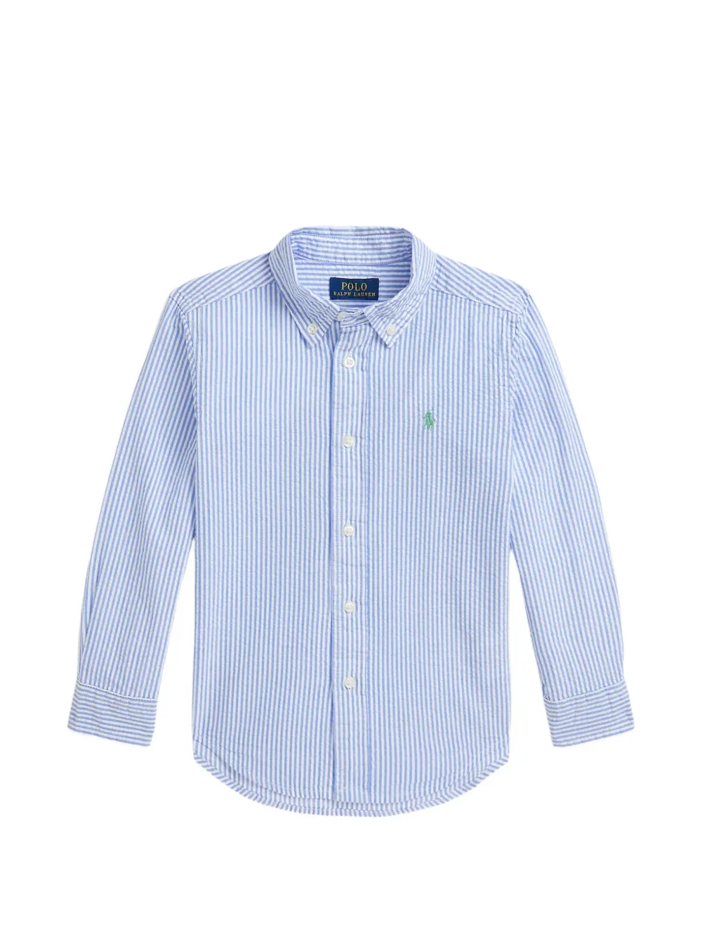 POLO RALPH LAUREN KIDS striped seersucker shirt - Blau
