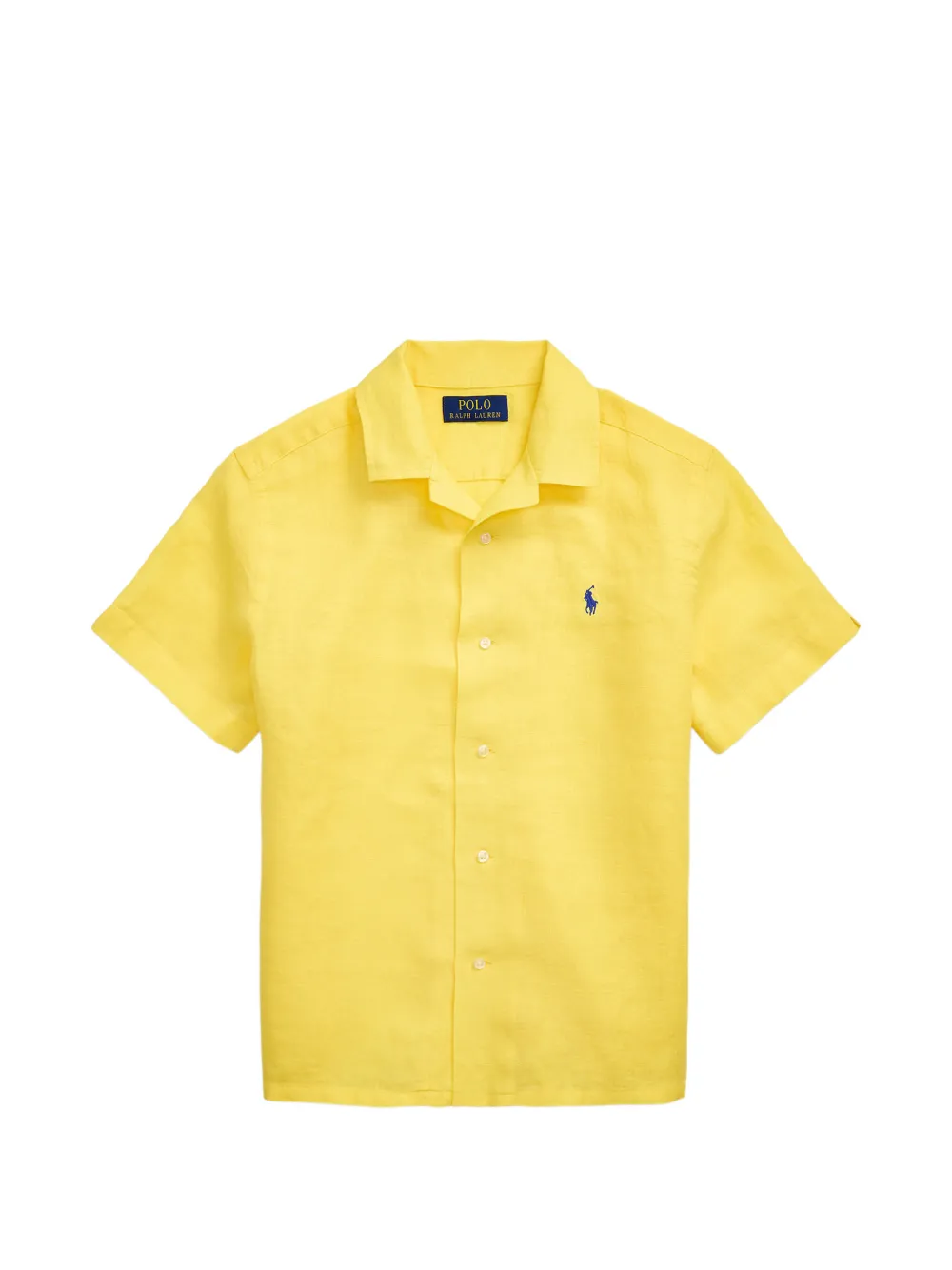 POLO RALPH LAUREN KIDS short-sleeve linen shirt - Gelb