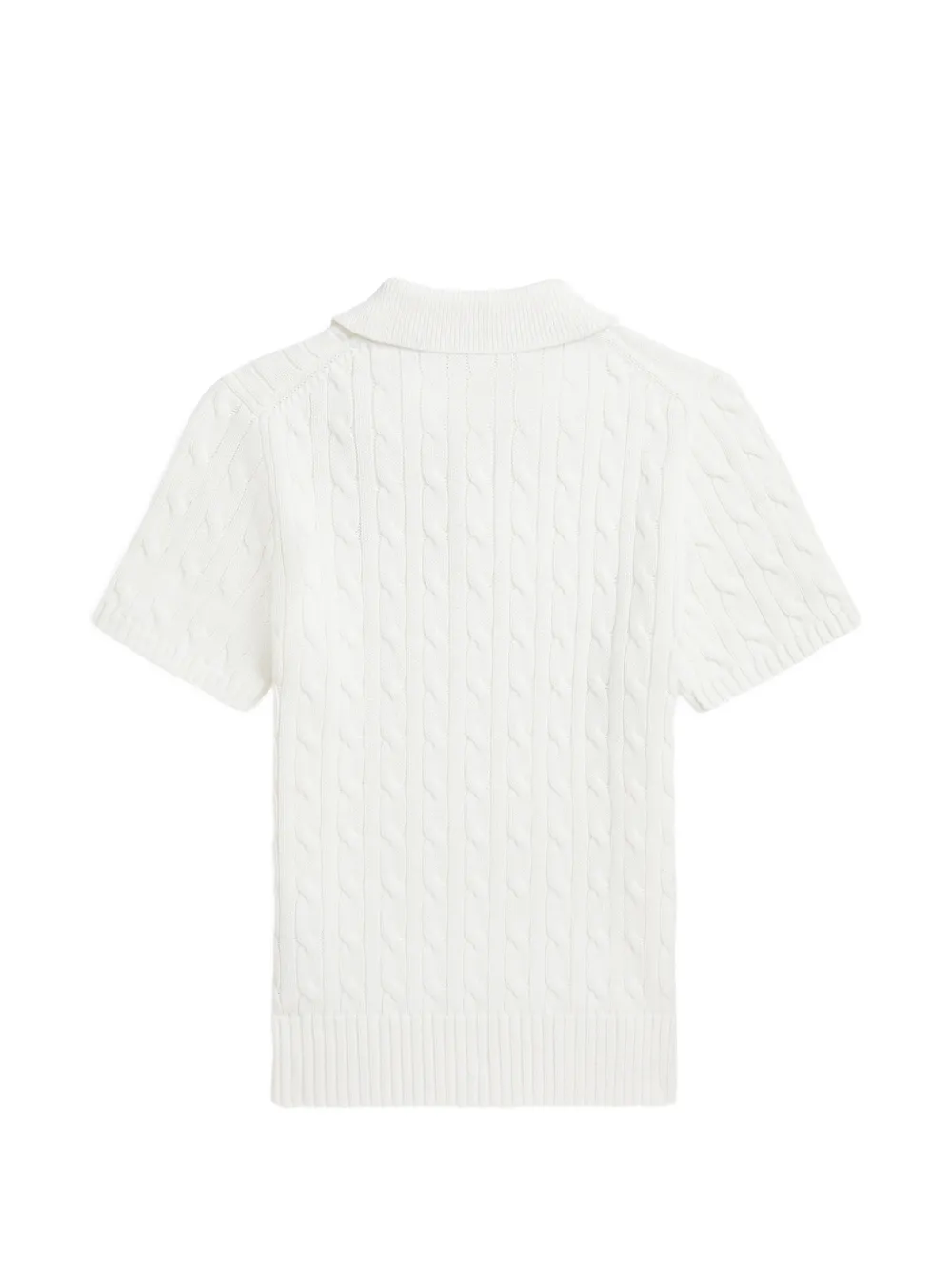 POLO RALPH LAUREN KIDS cable-knit polo shirt Wit