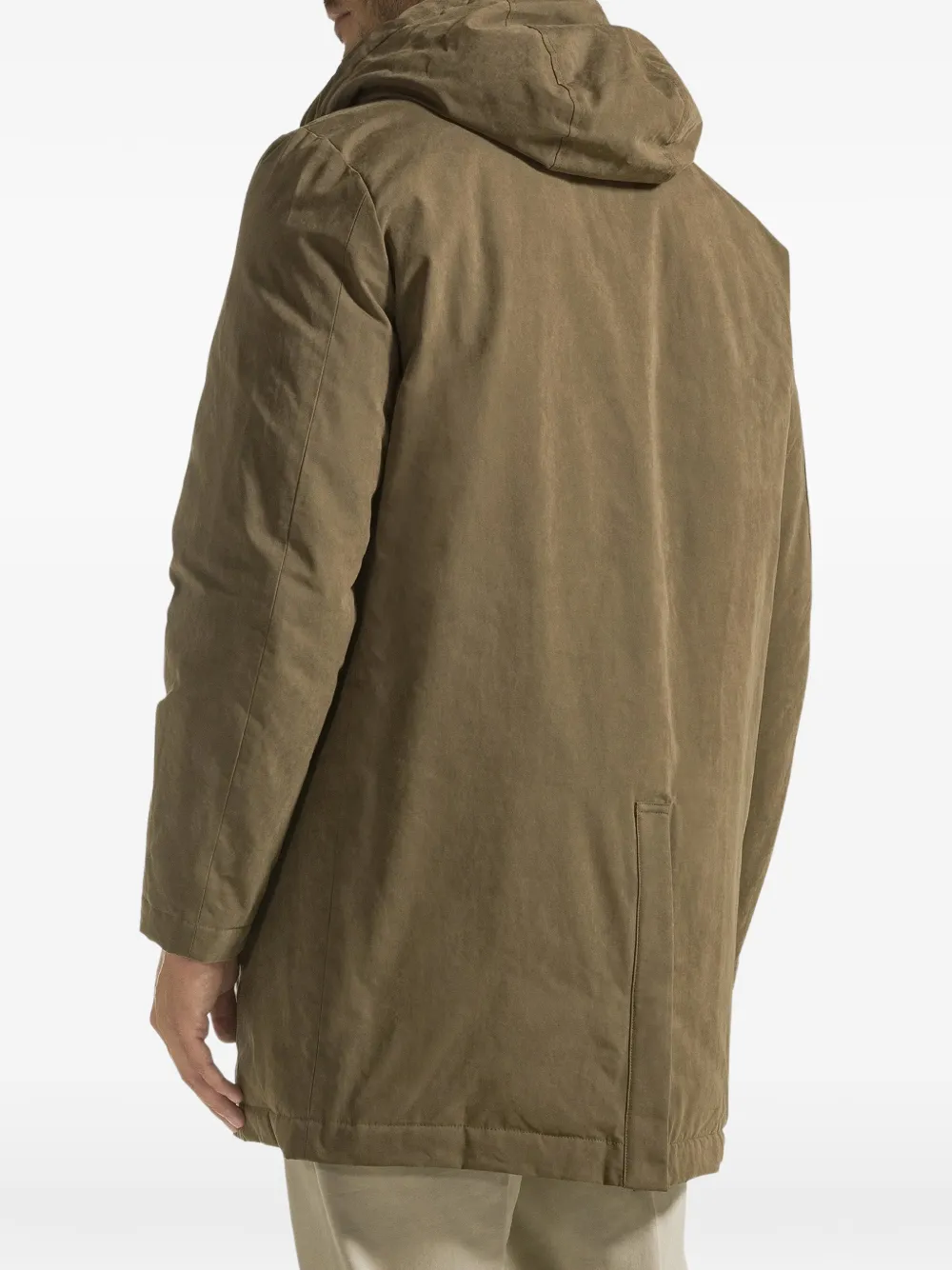 Seventy hooded press-stud coat Groen
