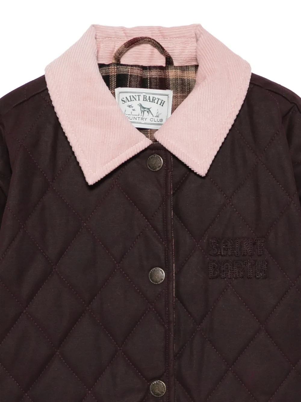 MC2 Saint Barth Kids Margaux quilted corduroy-collar jacket Bruin