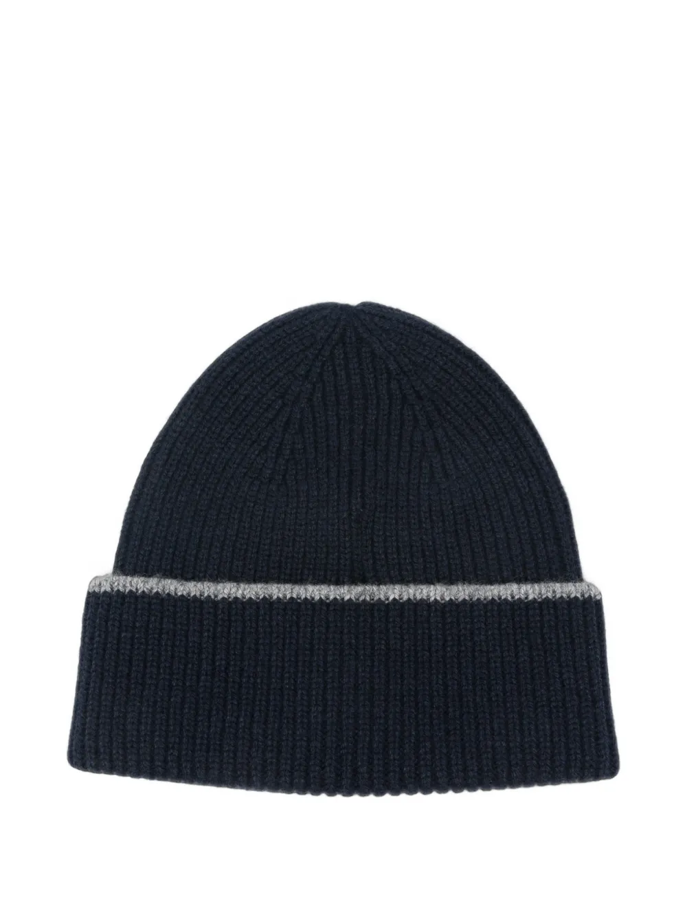 MC2 Saint Barth Kids logo-embroidered ribbed beanie hat Blauw