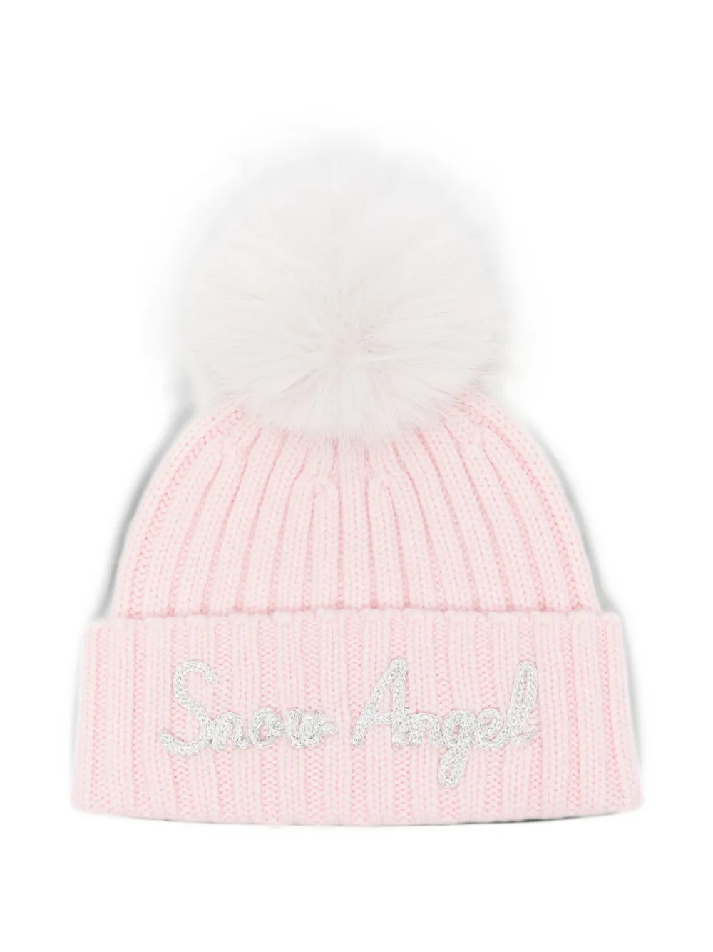 MC2 Saint Barth Kids pom-pom ribbed-knit beanie hat Roze