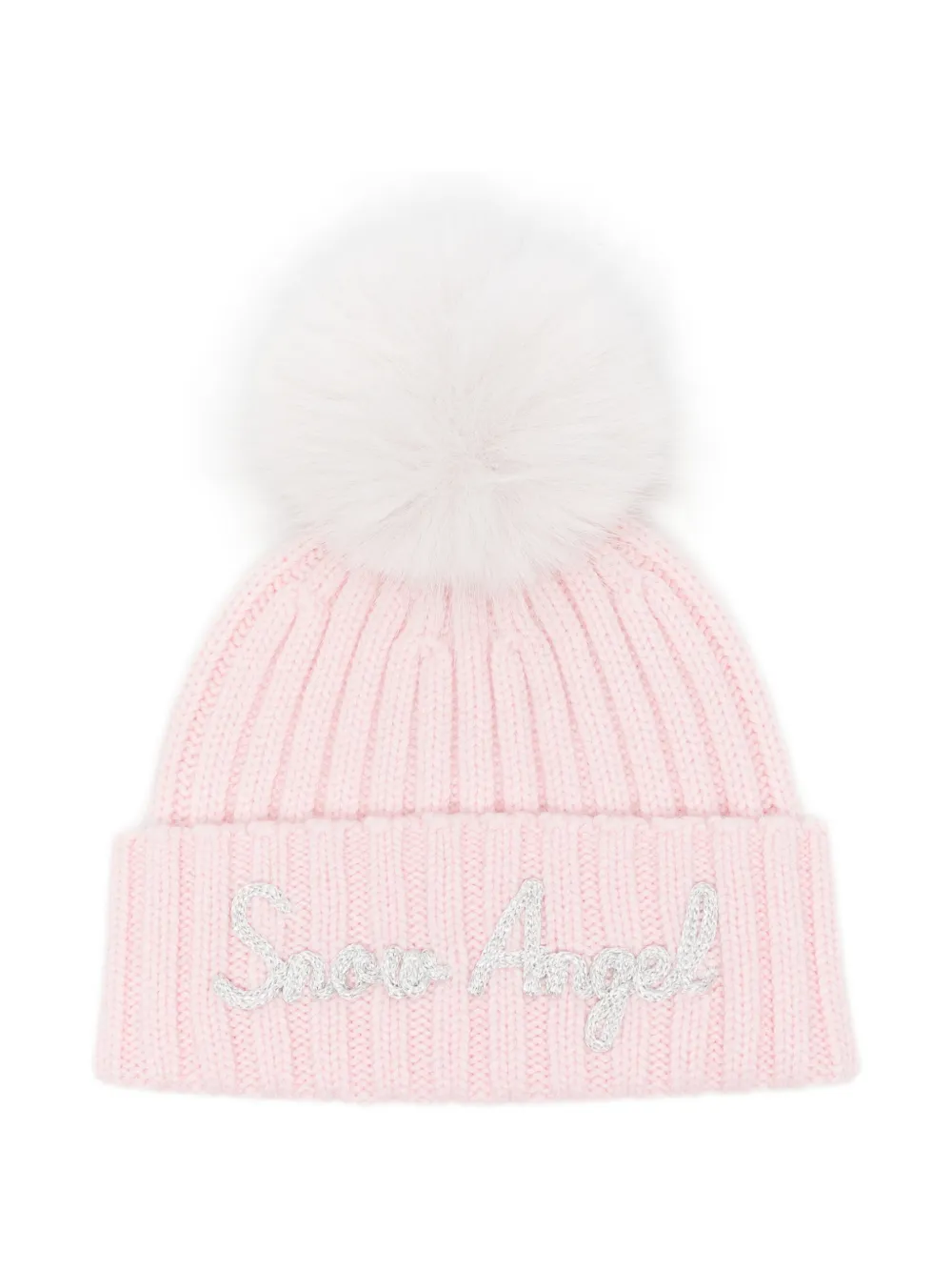 MC2 Saint Barth Kids pom-pom ribbed-knit beanie hat Roze