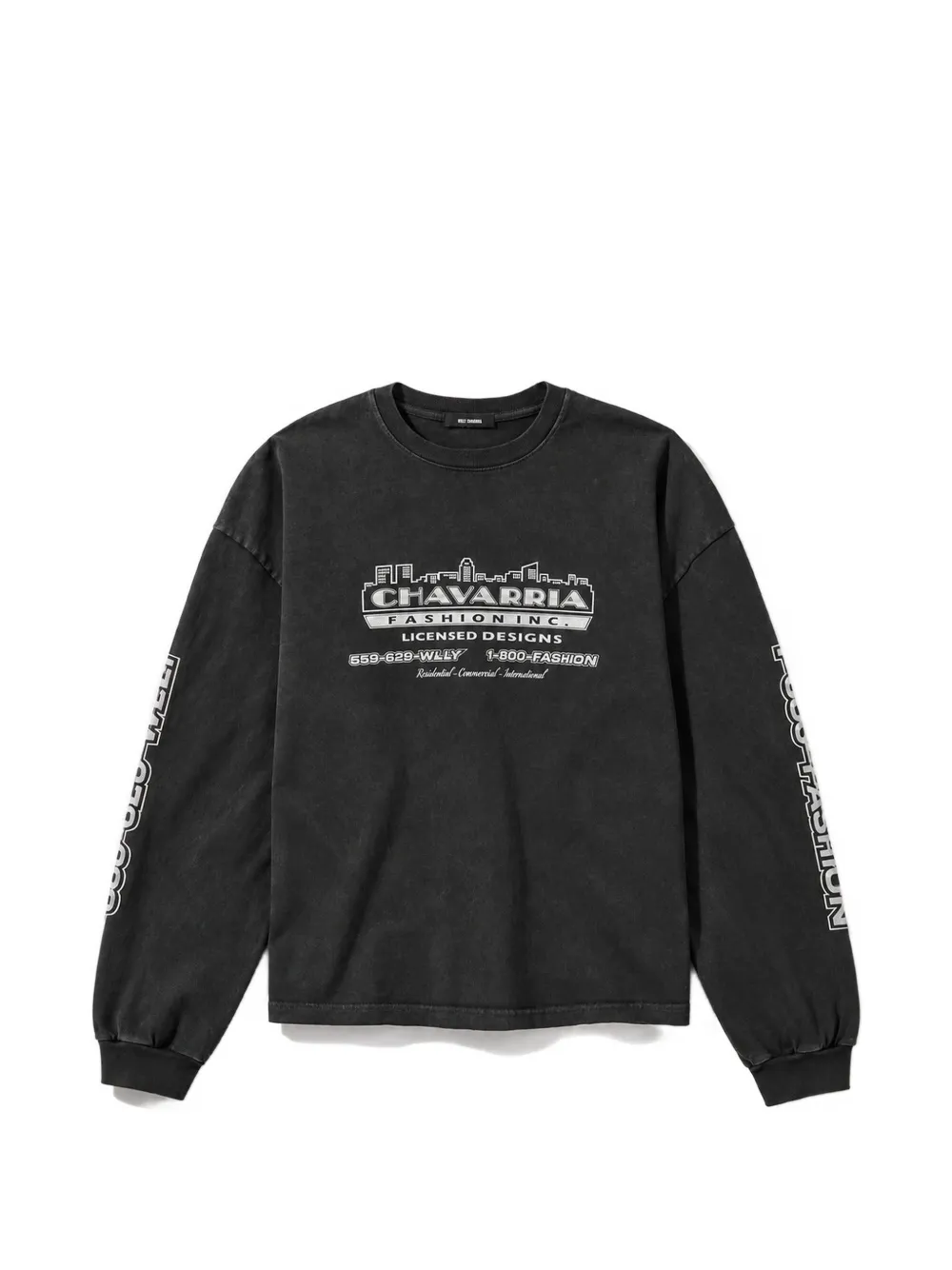 Willy Chavarria OS Chavarria Licensed Designs LS Buffalo long-sleeve T-shirt - Schwarz