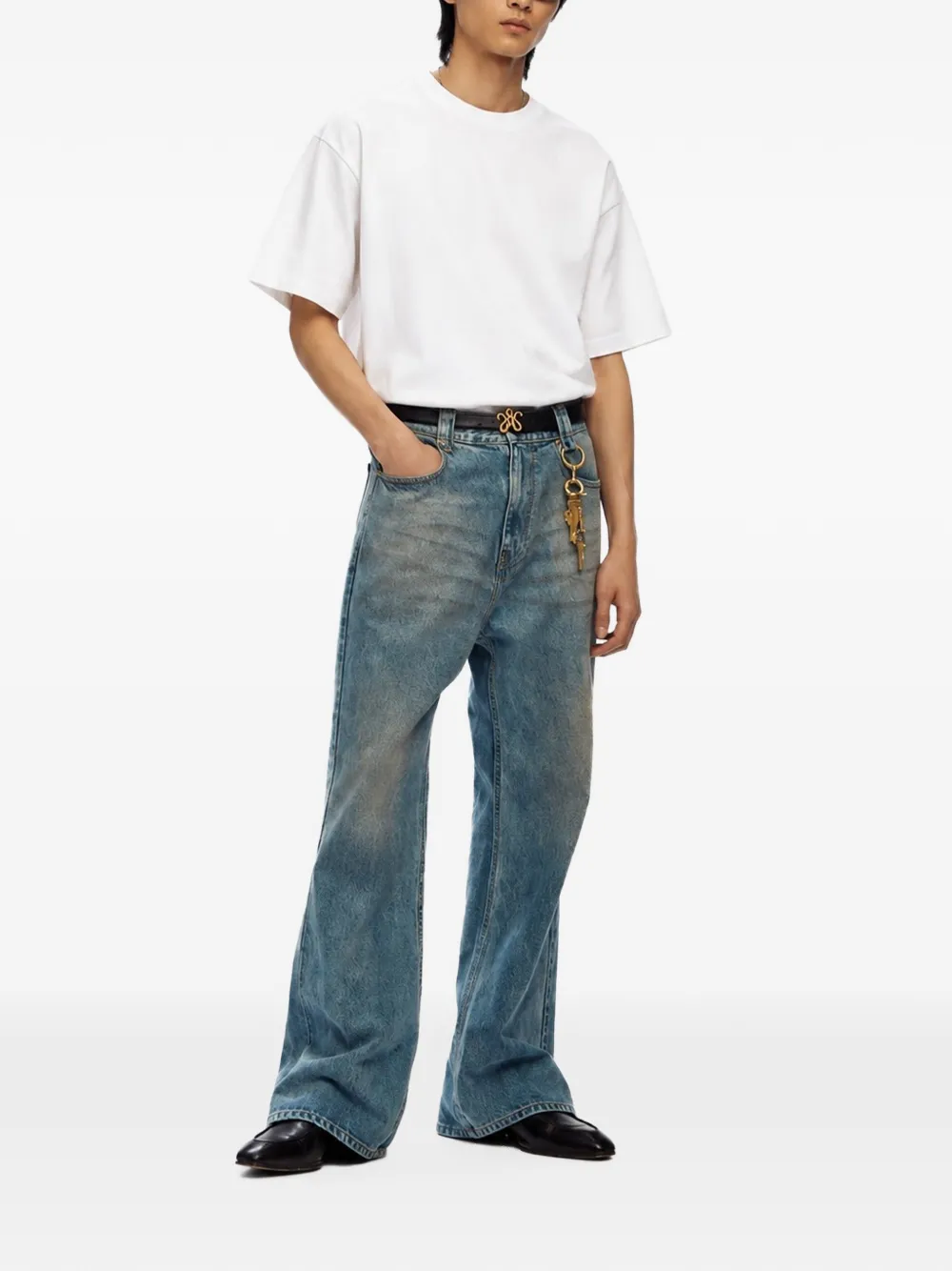 Willy Chavarria flared jeans Blauw