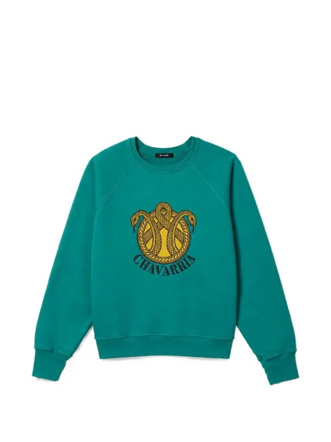 Willy Chavarria Snake-Crest raglan sweatshirt
