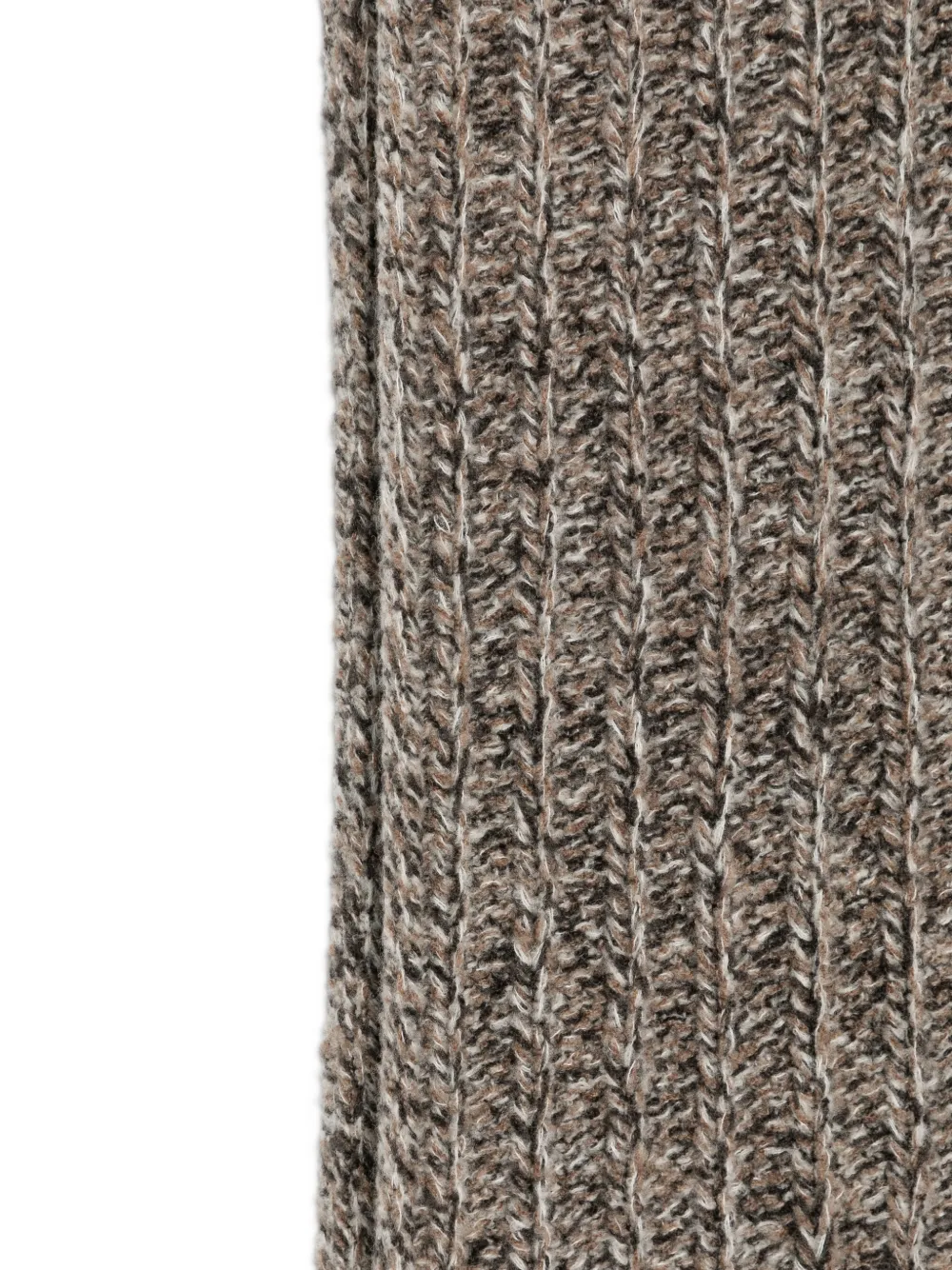 Moncler ribbed-knit logo-patch scarf Bruin