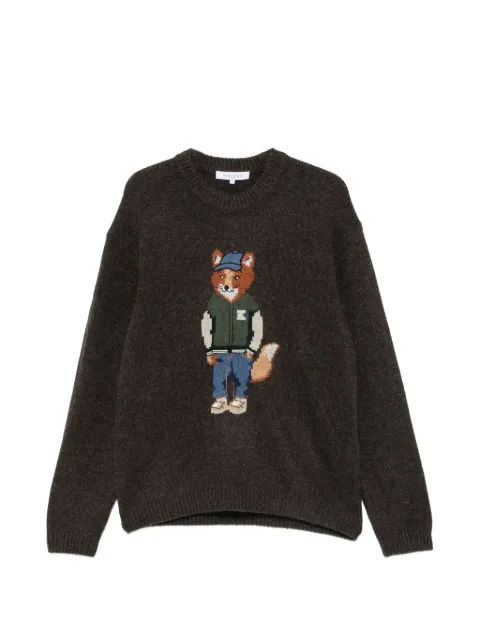 Maison Kitsuné fox-motif intarsia-knit sweater
