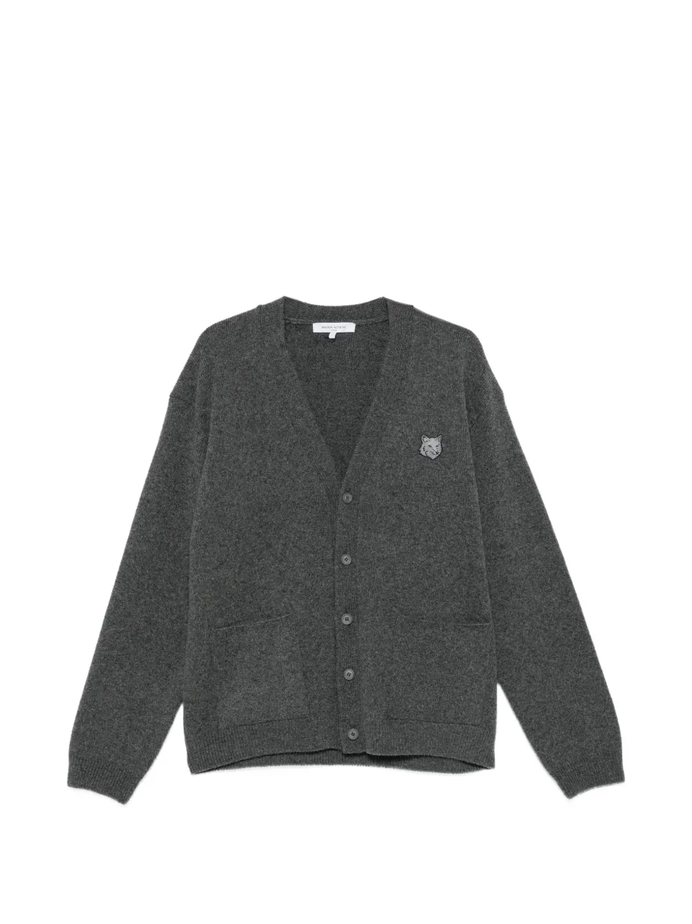 Maison Kitsuné Fox Head-patch cardigan Grijs