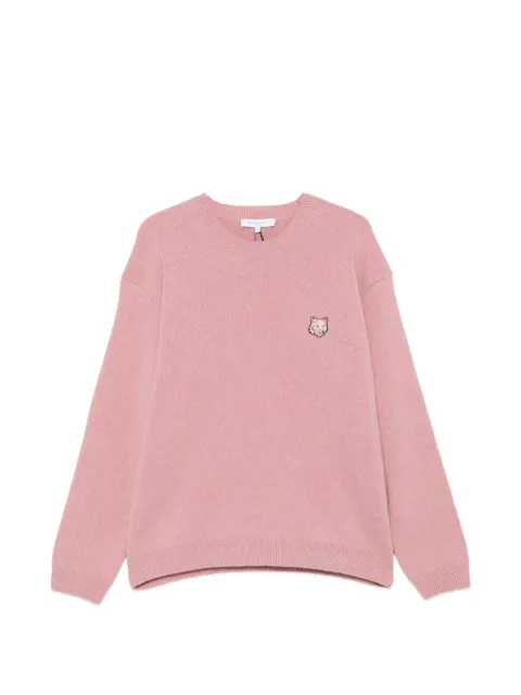 Maison Kitsuné fox-patch crew neck sweater