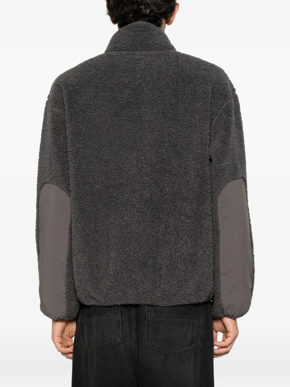 Maison Kitsuné fleece-texture panelled jacket Grijs