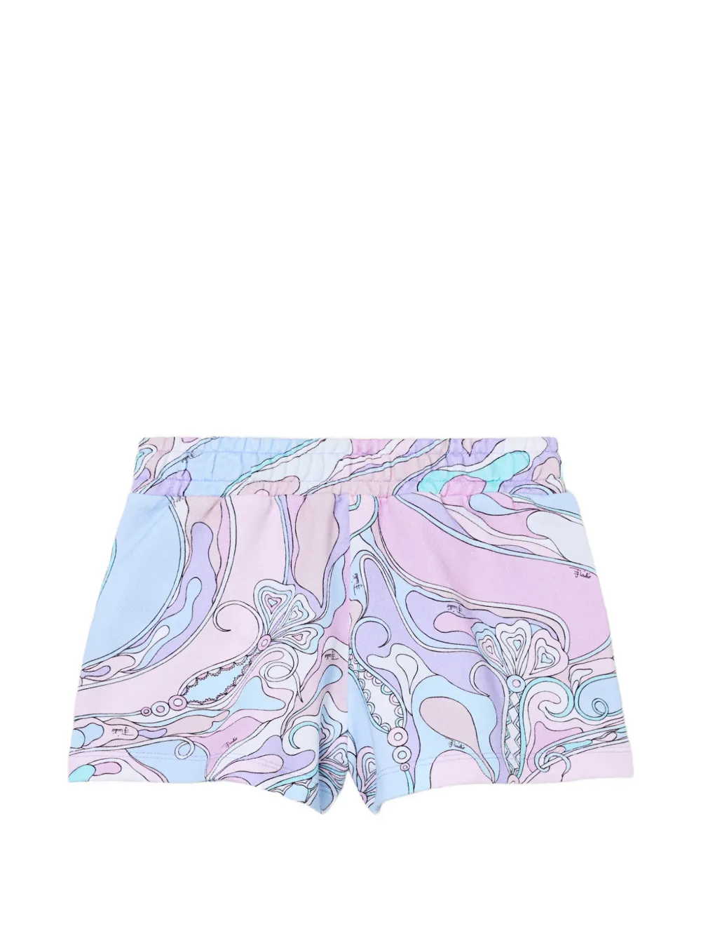 PUCCI Junior Orchidee-print jersey shorts - Rosa