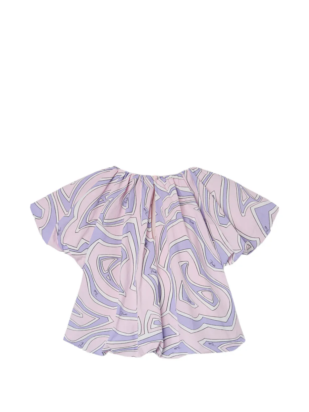 PUCCI Junior Popeline blouse met Labirinto-print Roze