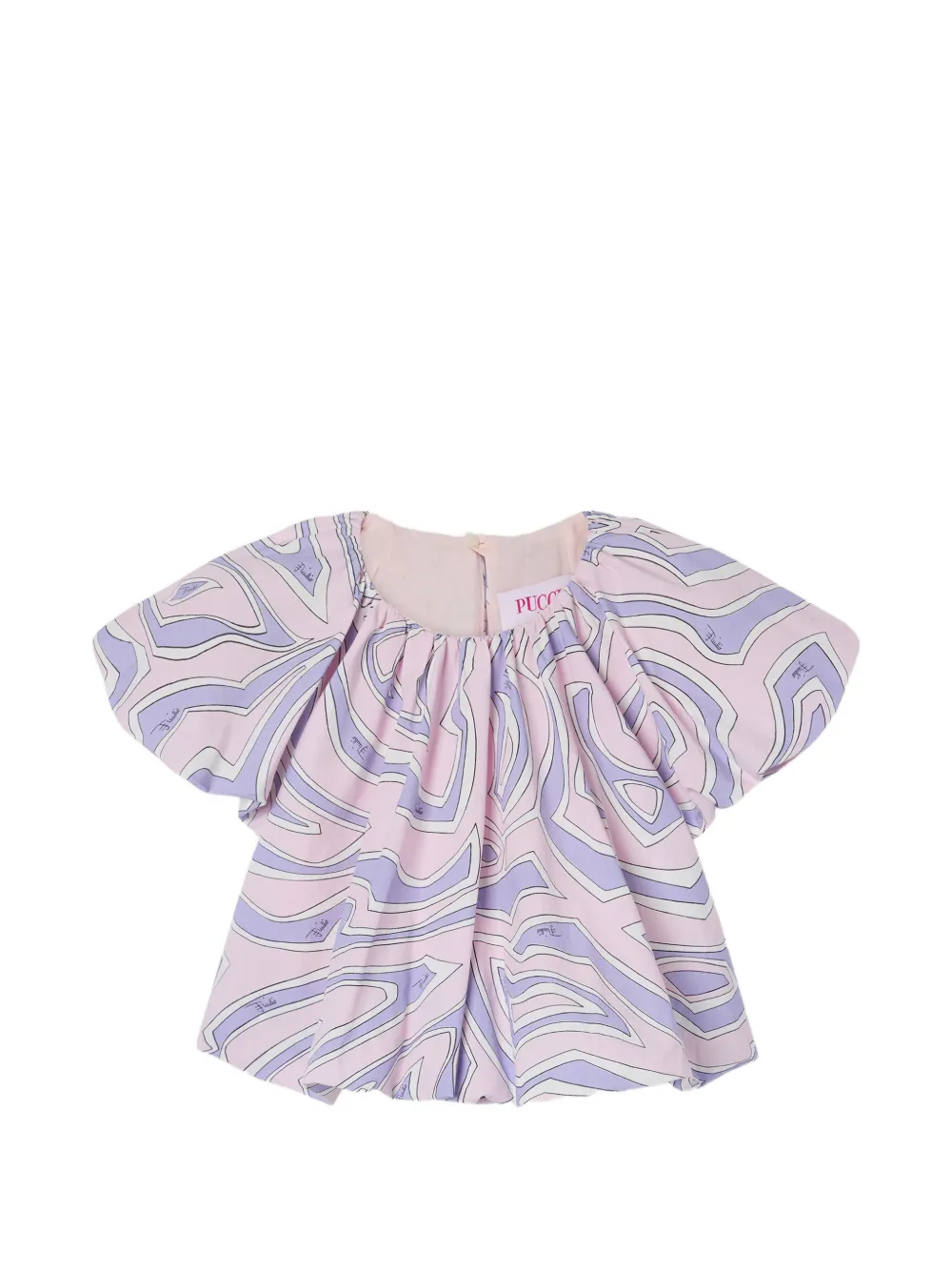 PUCCI Junior Labirinto printed-popline blouse - Rosa