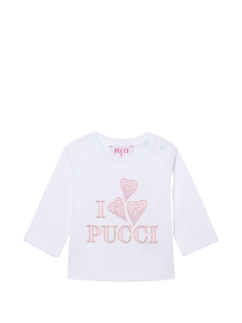 PUCCI Junior logo-patch long-sleeve T-shirt - Bianco