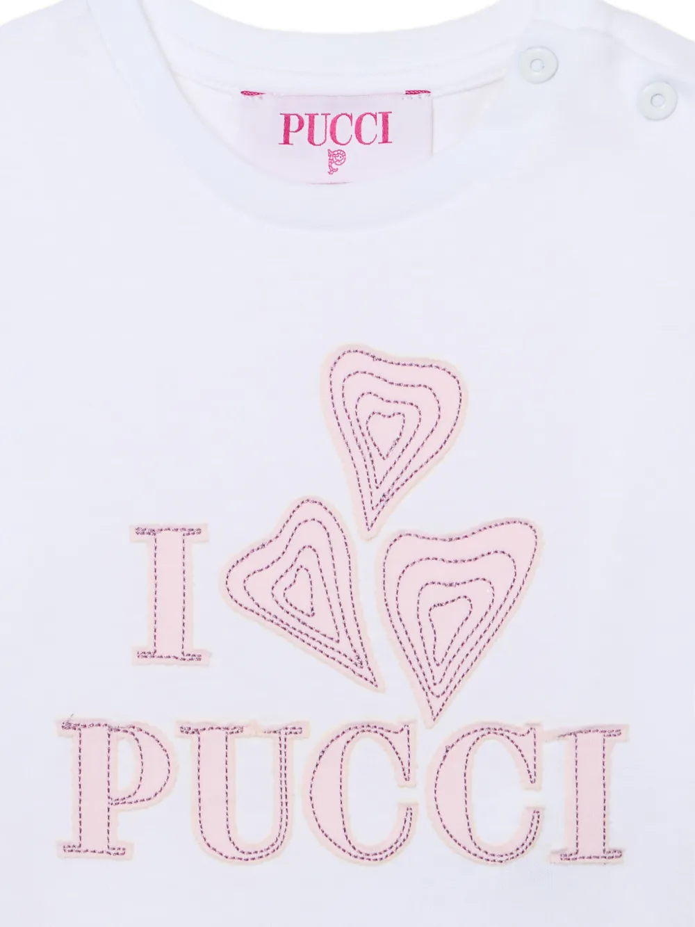 PUCCI Junior logo-patch long-sleeve T-shirt Wit