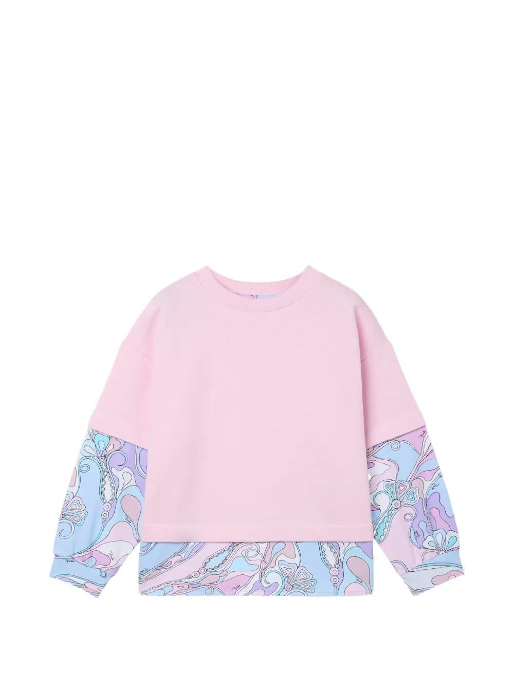 PUCCI Junior Orchidee print layered sweatshirt - Rosa