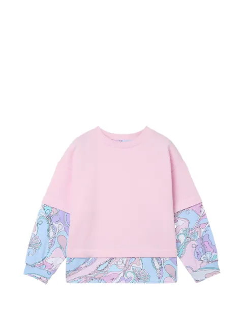 PUCCI Junior Sweatshirt im Layering-Look mit Orchideen-Print
