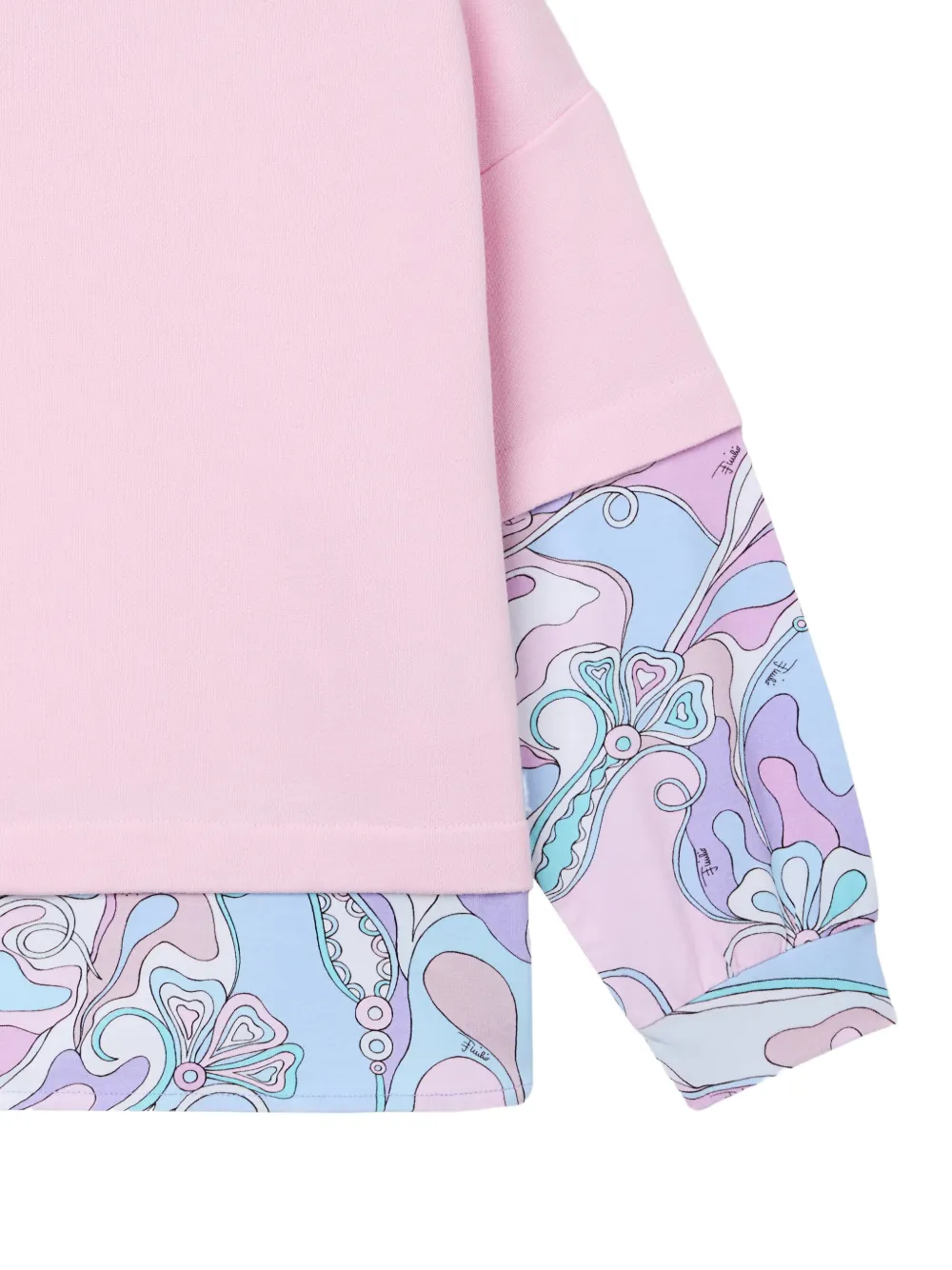 PUCCI Junior Orchidee print layered sweatshirt Roze