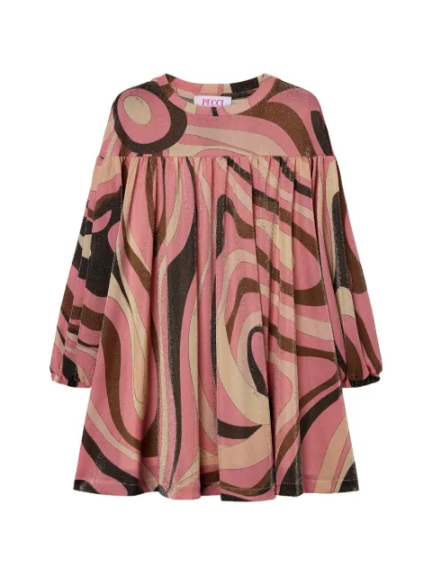 PUCCI Junior Marmo print-lurex mini dress